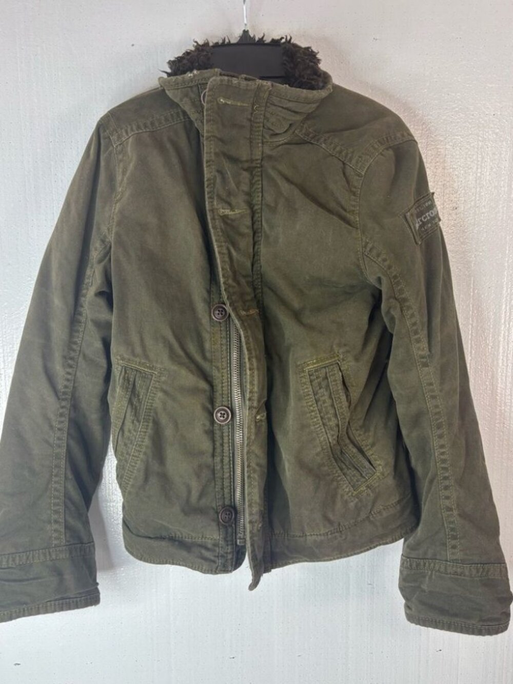 Abercrombie Kids M ADIRONDACK Olive Army Gorpcore Jacket - Picture 3 of 8